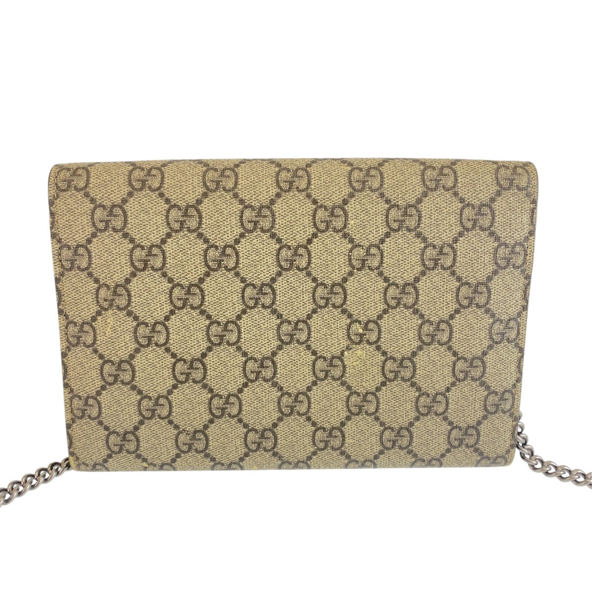 GUCCI グッチ ディオニュソス グレー ブラウン シルバー GGスプリームキャンバス ショルダーバッグ チェーンウォレット レディース B70