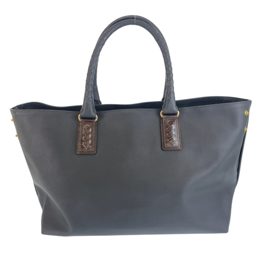 BOTTEGAVENETA ボッテガヴェネタ イントレチャート マルコポーロ ラージ ブラック ブラウン PVC / レザー トートバッグ メンズ AB60