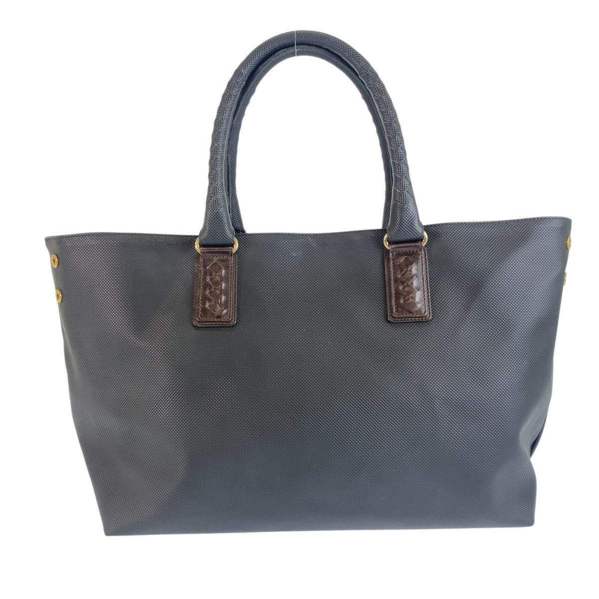BOTTEGAVENETA ボッテガヴェネタ イントレチャート マルコポーロ ラージ ブラック ブラウン PVC / レザー トートバッグ メンズ AB60