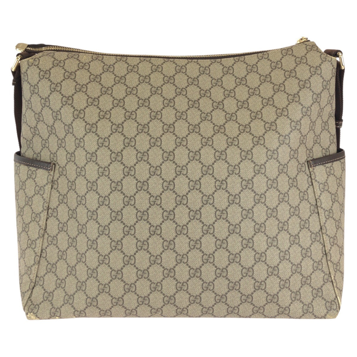 GUCCI グッチ ベージュ ダークブラウン GGスプリームキャンバス / レザー 201767 ショルダーバッグ メッセンジャーバッグ レディース AB