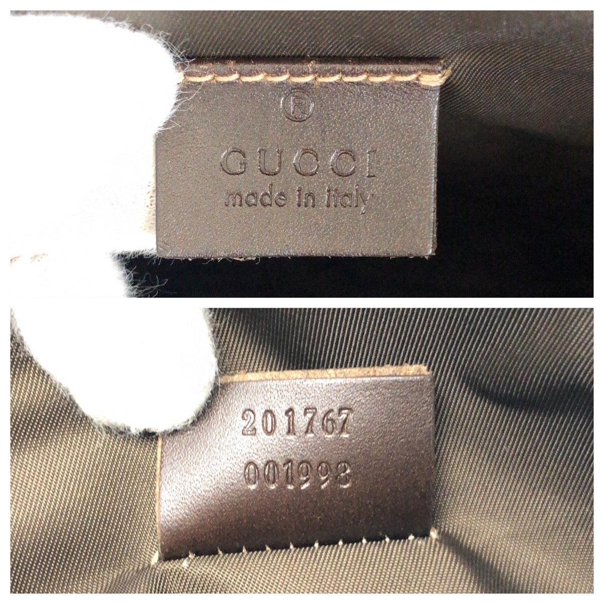 GUCCI グッチ ベージュ ダークブラウン GGスプリームキャンバス / レザー 201767 ショルダーバッグ メッセンジャーバッグ レディース AB