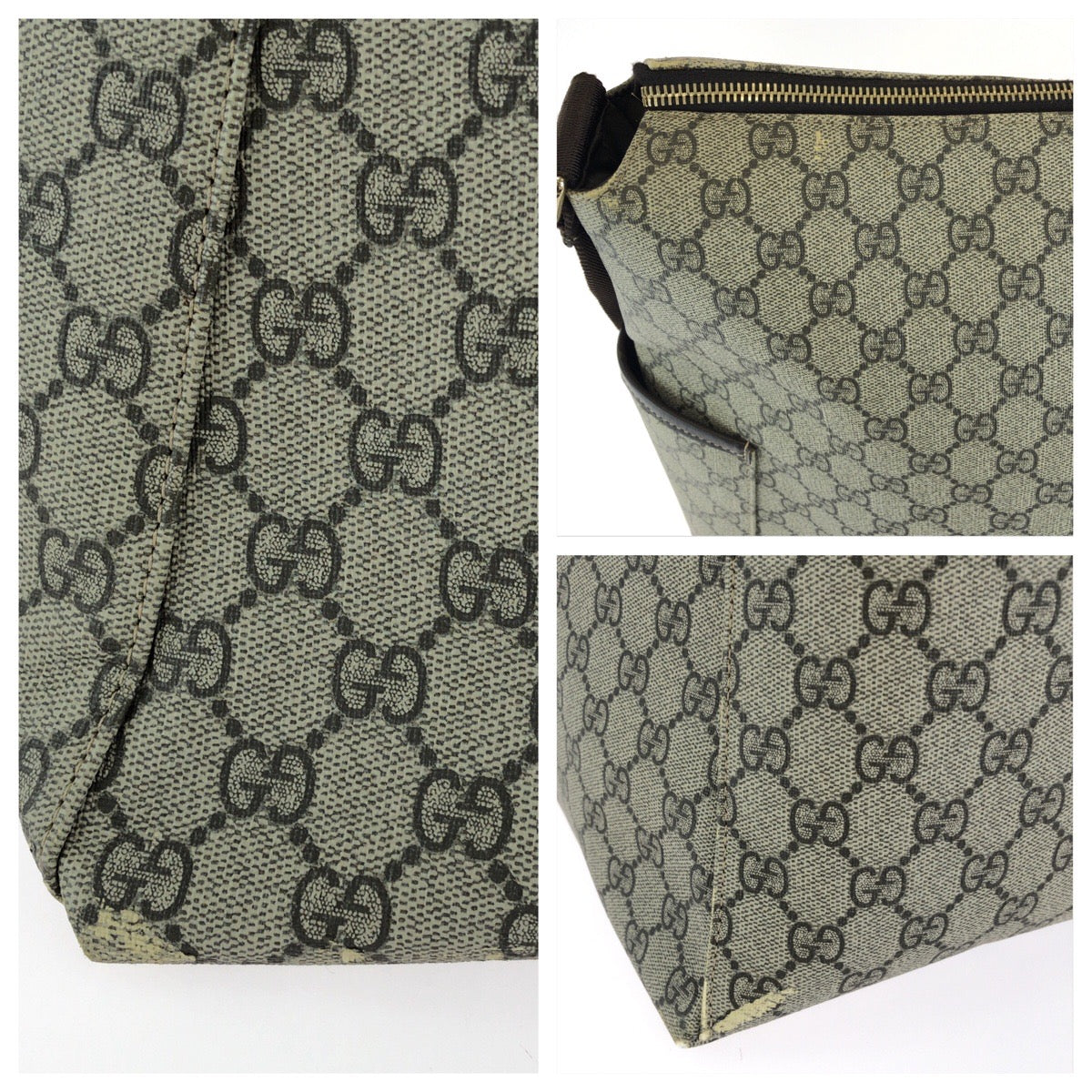 GUCCI グッチ ベージュ ダークブラウン GGスプリームキャンバス / レザー 201767 ショルダーバッグ メッセンジャーバッグ レディース AB