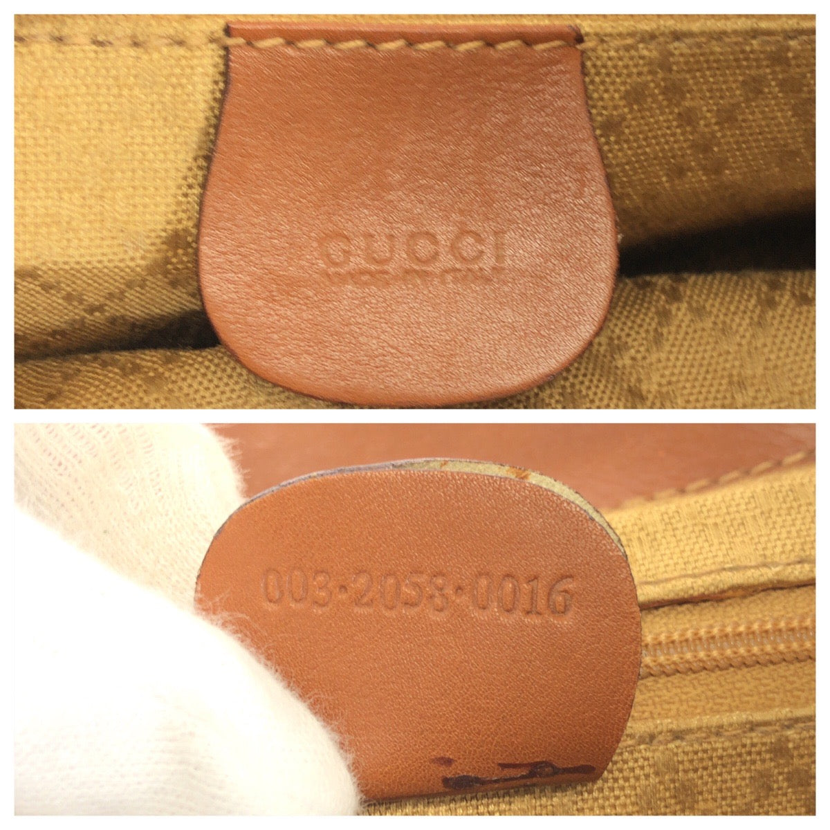 GUCCI グッチ ヴィンテージ バンブー ブラウン ゴールド金具 レザー 003.2050.0016 リュックサック バックパック レディース AB