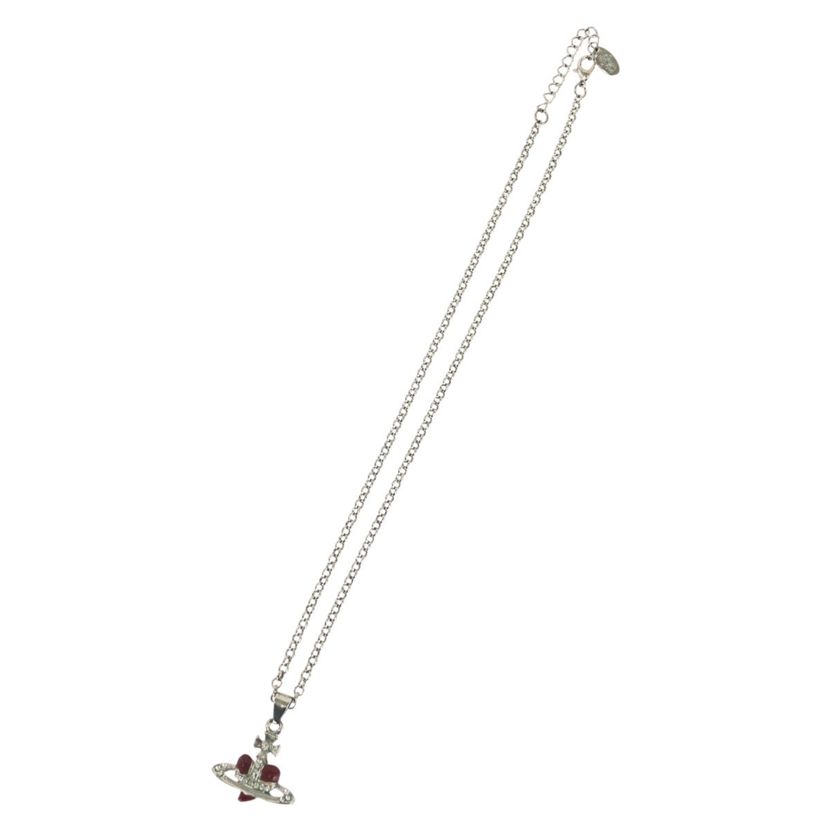 Vivienne Westwood ヴィヴィアンウエストウッド ディアマンテ ハート レッド シルバー金具 真鍮 / ラインストーン ネックレス レディース AB