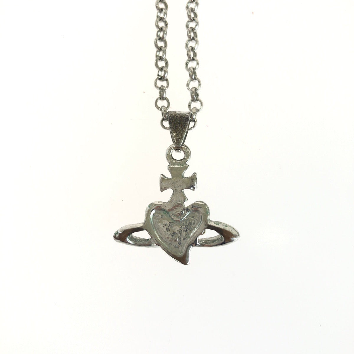 Vivienne Westwood ヴィヴィアンウエストウッド ディアマンテ ハート レッド シルバー金具 真鍮 / ラインストーン ネックレス レディース AB