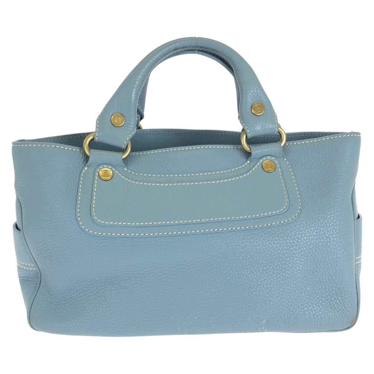CELINE セリーヌ ブギーバッグ ブルー ライトブルー ゴールド金具 レザー ハンドバッグ レディース AB
