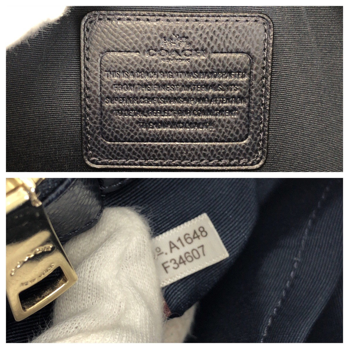 COACH コーチ マーゴット キャリーオール 2way ネイビー ゴールド金具 レザー F34607 ハンドバッグ ショルダーバッグ レディース AB