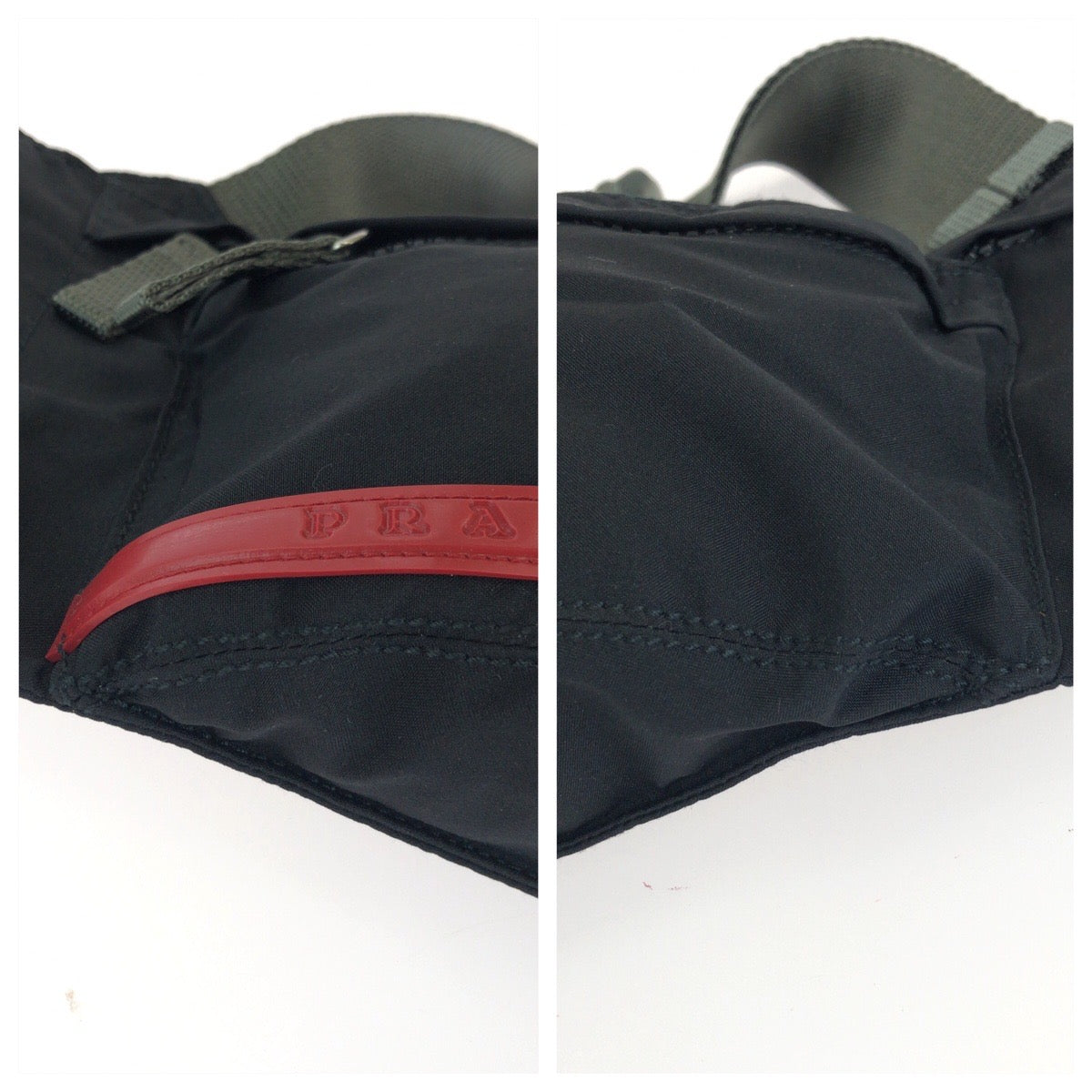 PRADA SPORTS プラダスポーツ PRADA Linea Rossa ブラック グレー シルバー金具 ナイロン 4VA107 ボディバッグ ウエストポーチ レディース AB