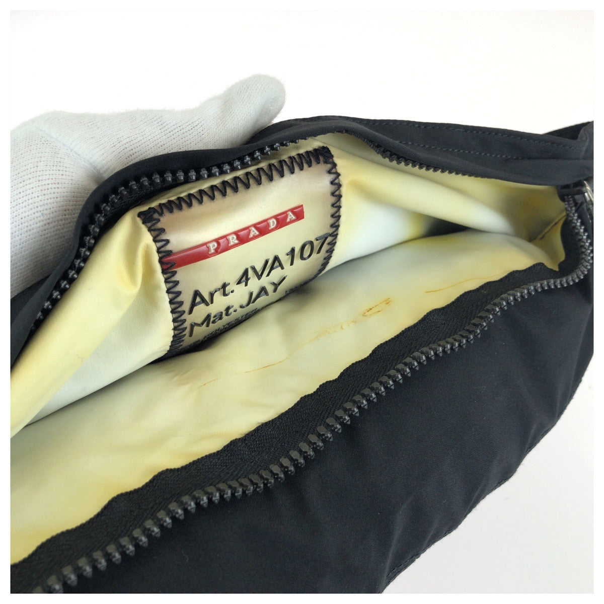 PRADA SPORTS プラダスポーツ PRADA Linea Rossa ブラック グレー シルバー金具 ナイロン 4VA107 ボディバッグ ウエストポーチ レディース AB
