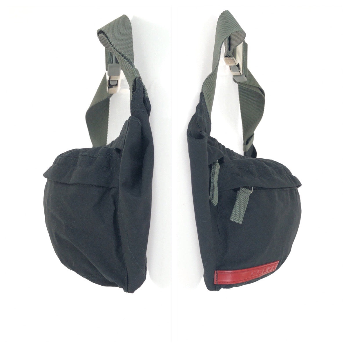 PRADA SPORTS プラダスポーツ PRADA Linea Rossa ブラック グレー シルバー金具 ナイロン 4VA107 ボディバッグ ウエストポーチ レディース AB