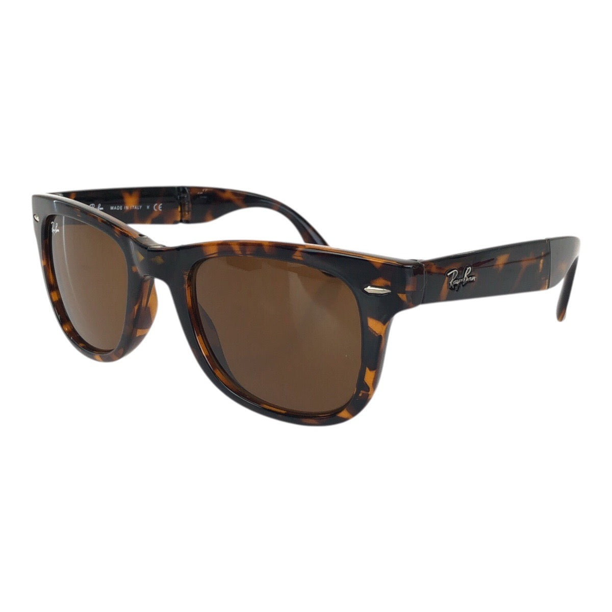 Ray-Ban レイバン WAYFARER FOLDING CLASSIC サイズ50□22 3N ブラウン シルバー金具 プラスチック / 合金 RB4105 710 サングラス 男女兼用 ウェリントン レディース ABP