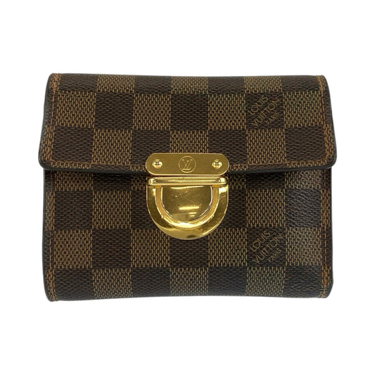 LOUIS VUITTON ルイヴィトン ダミエ ポルトフォイユ コアラ ブラウン ゴールド金具 PVC N60005 折財布 コンパクトウォレット レディース AB