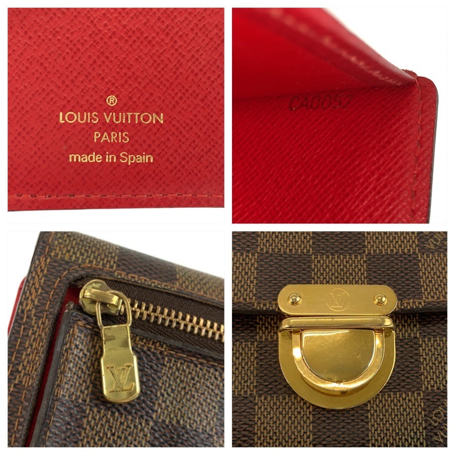 LOUIS VUITTON ルイヴィトン ダミエ ポルトフォイユ コアラ ブラウン ゴールド金具 PVC N60005 折財布 コンパクトウォレット レディース AB