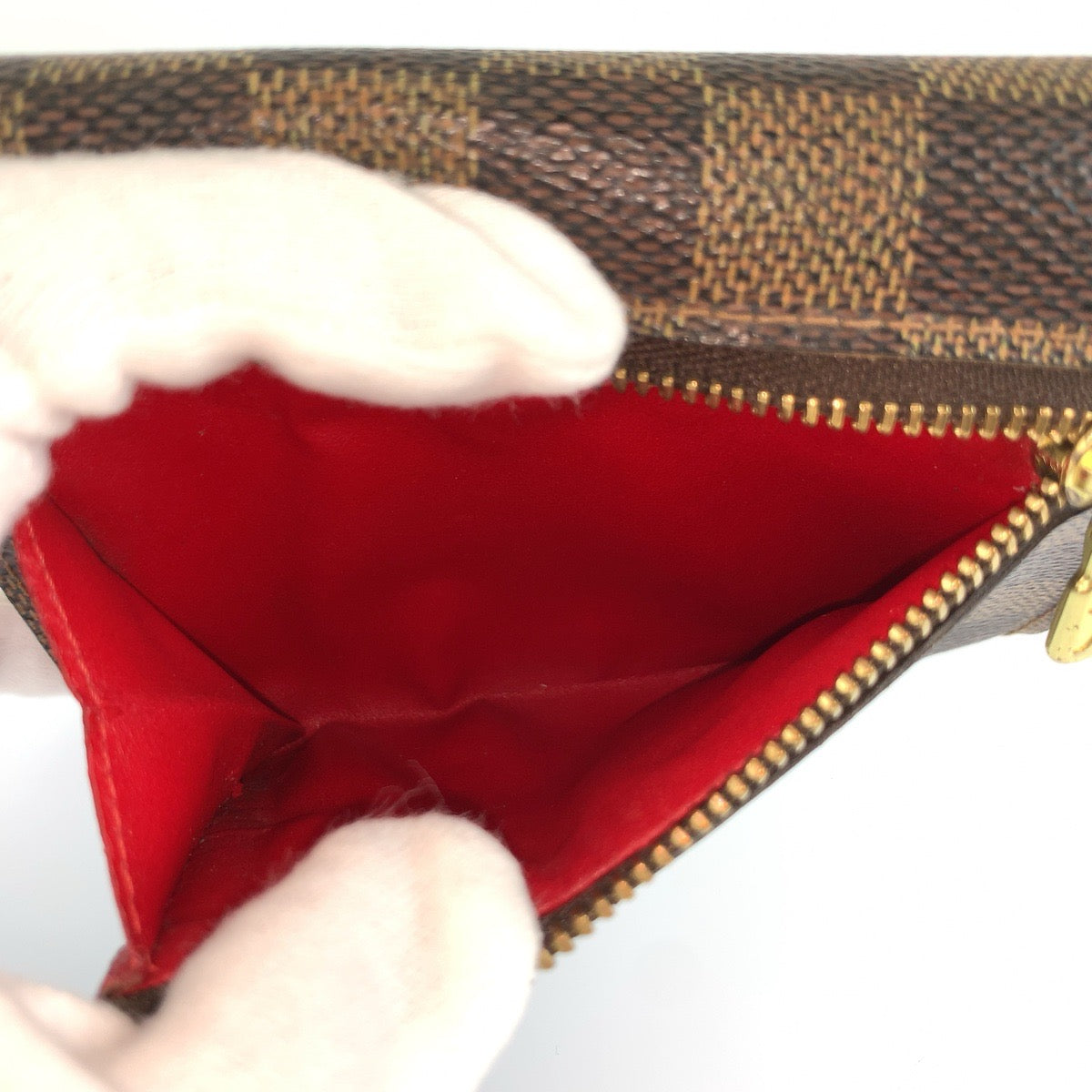 LOUIS VUITTON ルイヴィトン ダミエ ポルトフォイユ コアラ ブラウン ゴールド金具 PVC N60005 折財布 コンパクトウォレット レディース AB