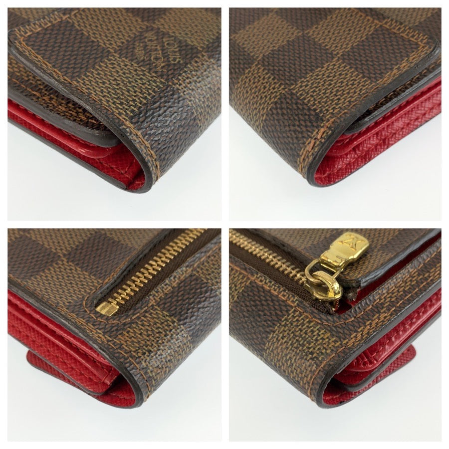 LOUIS VUITTON ルイヴィトン ダミエ ポルトフォイユ コアラ ブラウン ゴールド金具 PVC N60005 折財布 コンパクトウォレット レディース AB