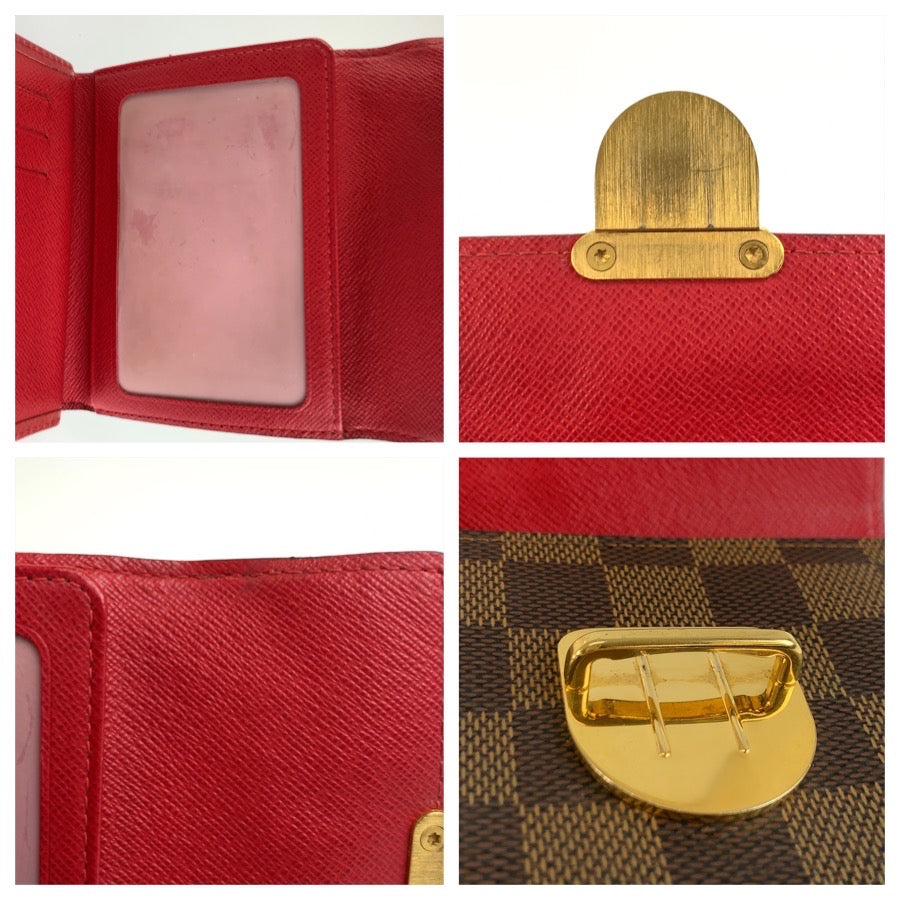 LOUIS VUITTON ルイヴィトン ダミエ ポルトフォイユ コアラ ブラウン ゴールド金具 PVC N60005 折財布 コンパクトウォレット レディース AB