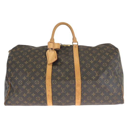 LOUIS VUITTON ルイヴィトン モノグラム キーポル ブラウン ゴールド金具 PVC / レザー M41424 ボストンバッグ トラベルバッグ レディース B