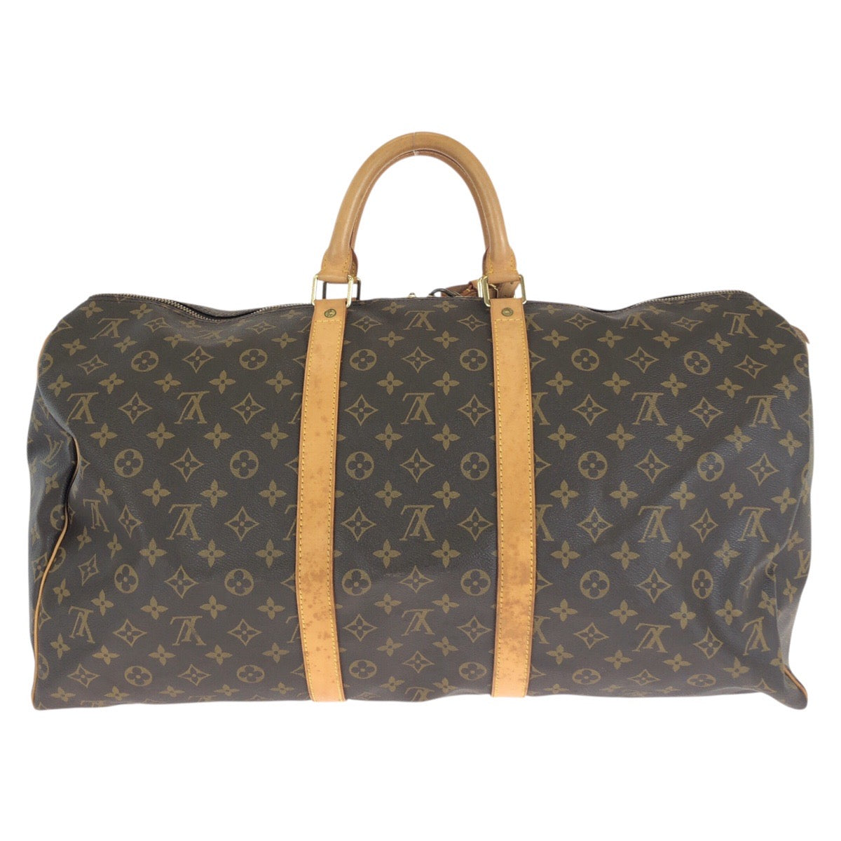 LOUIS VUITTON ルイヴィトン モノグラム キーポル ブラウン ゴールド金具 PVC / レザー M41424 ボストンバッグ トラベルバッグ レディース B