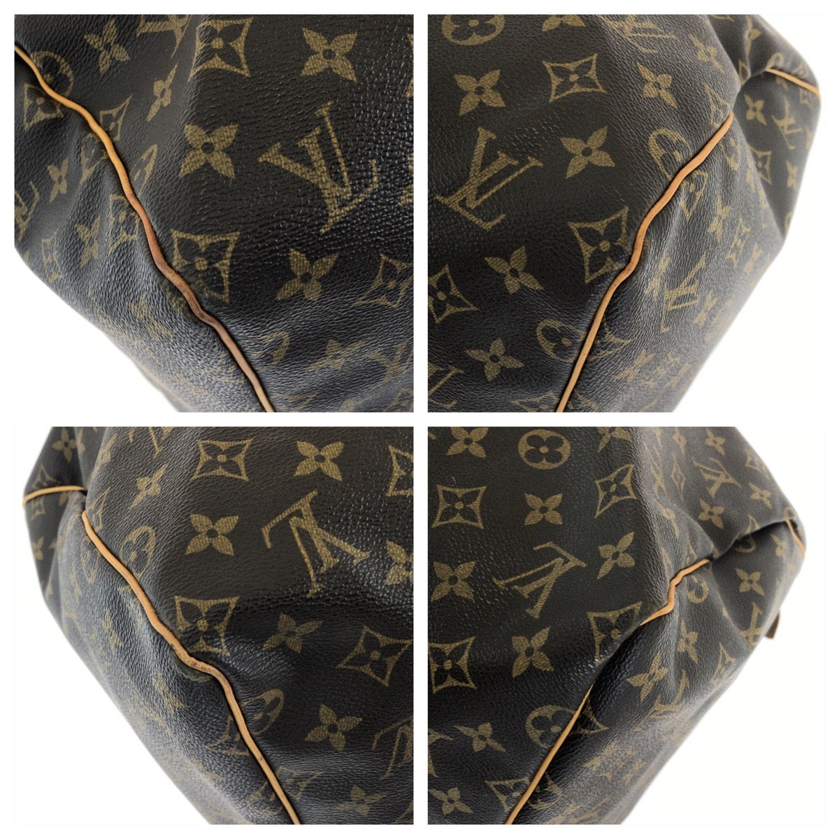 LOUIS VUITTON ルイヴィトン モノグラム キーポル ブラウン ゴールド金具 PVC / レザー M41424 ボストンバッグ トラベルバッグ レディース B