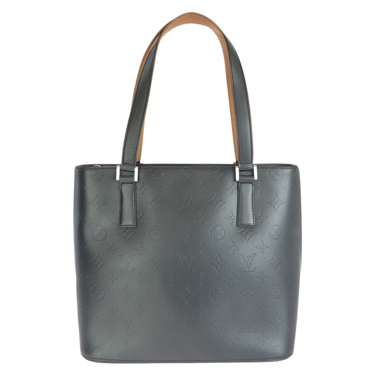 LOUIS VUITTON ルイヴィトン モノグラム マット ストックトン グレー シルバー金具 レザー M55112 トートバッグ ショルダーバッグ レディース B