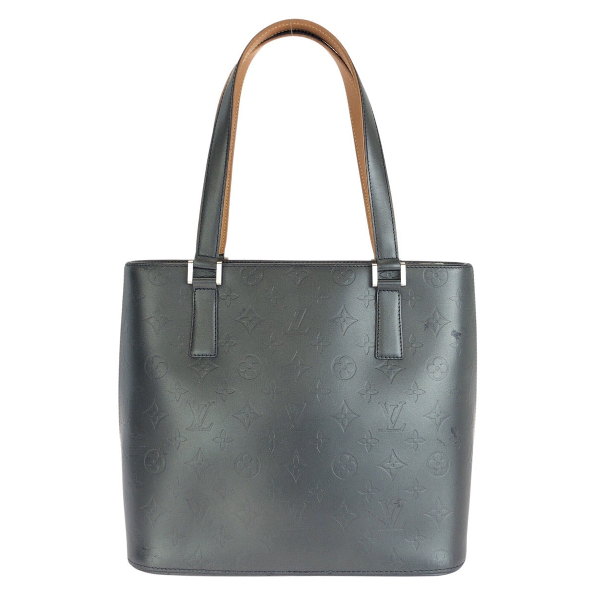 LOUIS VUITTON ルイヴィトン モノグラム マット ストックトン グレー シルバー金具 レザー M55112 トートバッグ ショルダーバッグ レディース B
