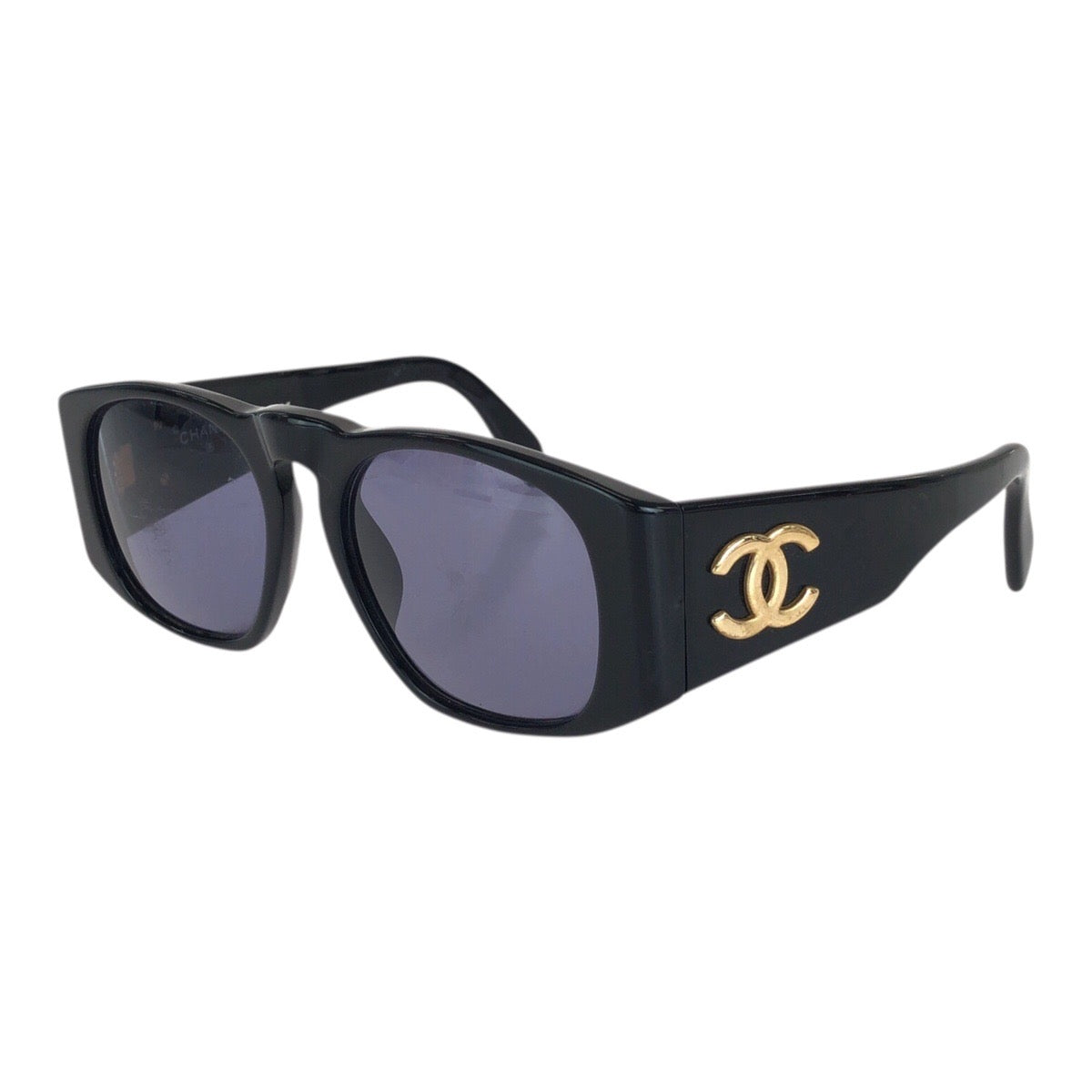 CHANEL シャネル ココマーク ブラック 黒 ゴールド金具 プラスチック / メタル サングラス ウェリントン レディース AB