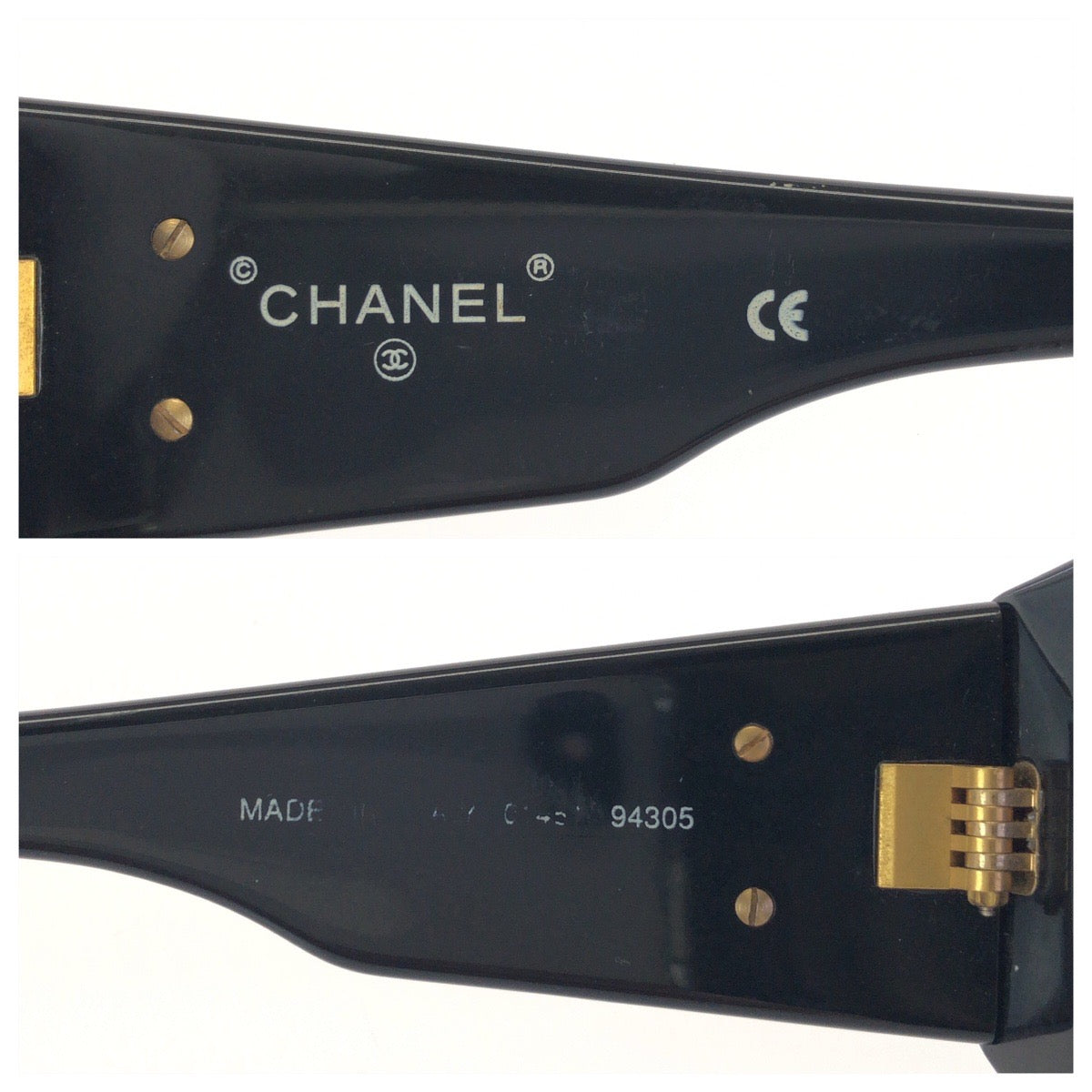 CHANEL シャネル ココマーク ブラック 黒 ゴールド金具 プラスチック / メタル サングラス ウェリントン レディース AB