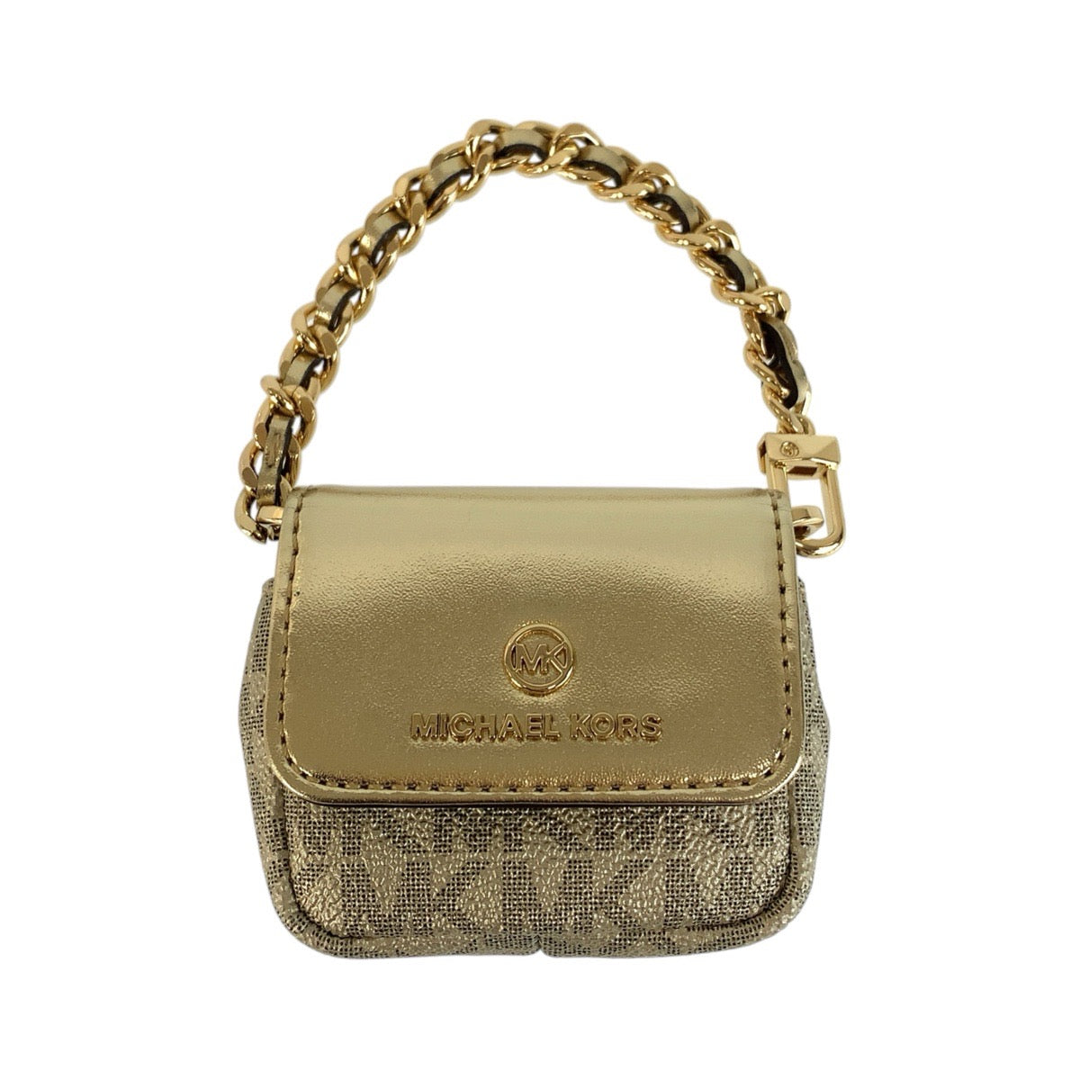 Michael Kors マイケルコース ジェットセット チャーム ベージュ ゴールド ゴールド金具 レザー / PVCコーティングキャンバス 32F2GT9N5M エアポッズケース AirPodsケース レディース A