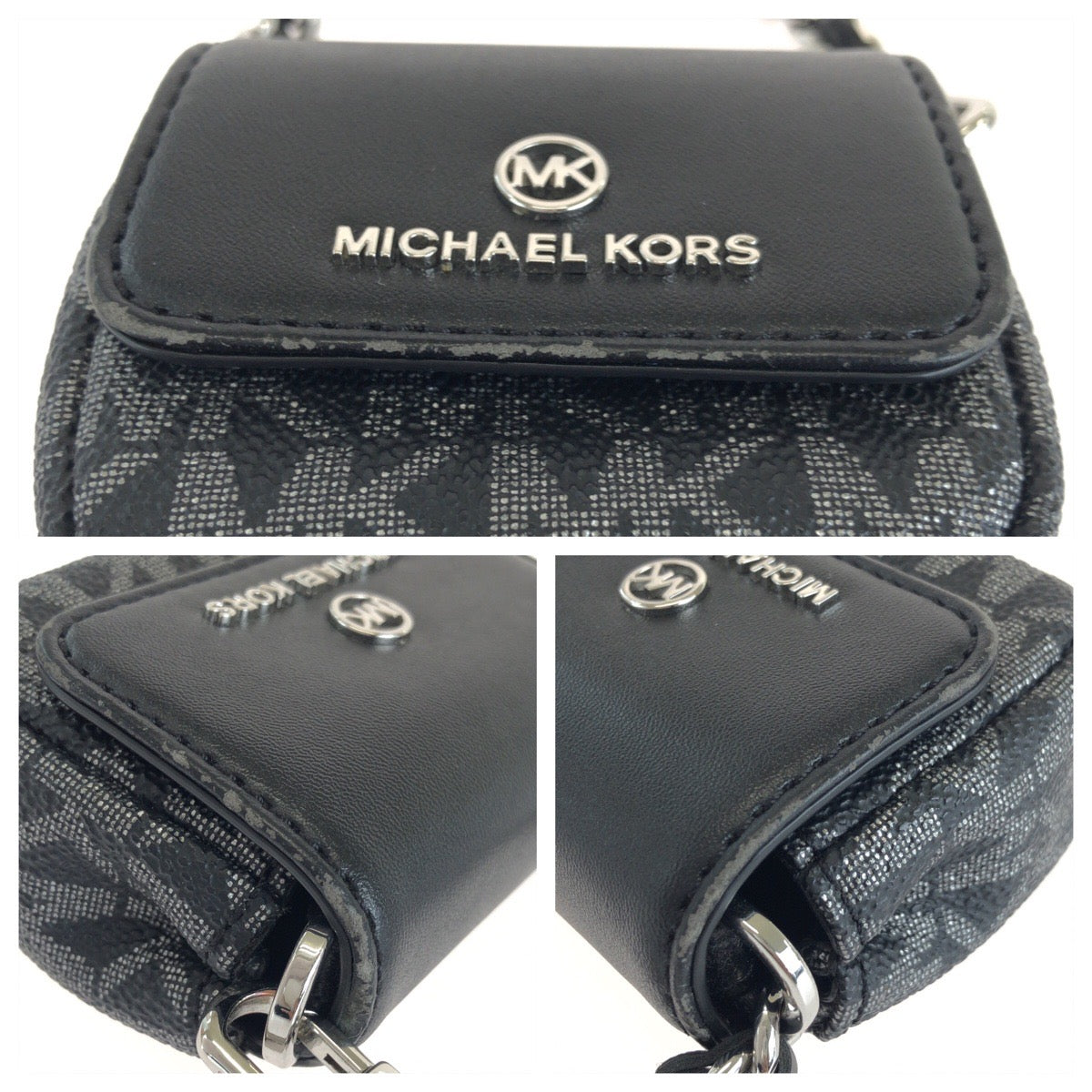 Michael Kors マイケルコース JET SET CHARM AirPodsケース ブラック 黒 シルバー金具 PVC / レザー 32F2ST9N5V その他小物 男女兼用 レディース A