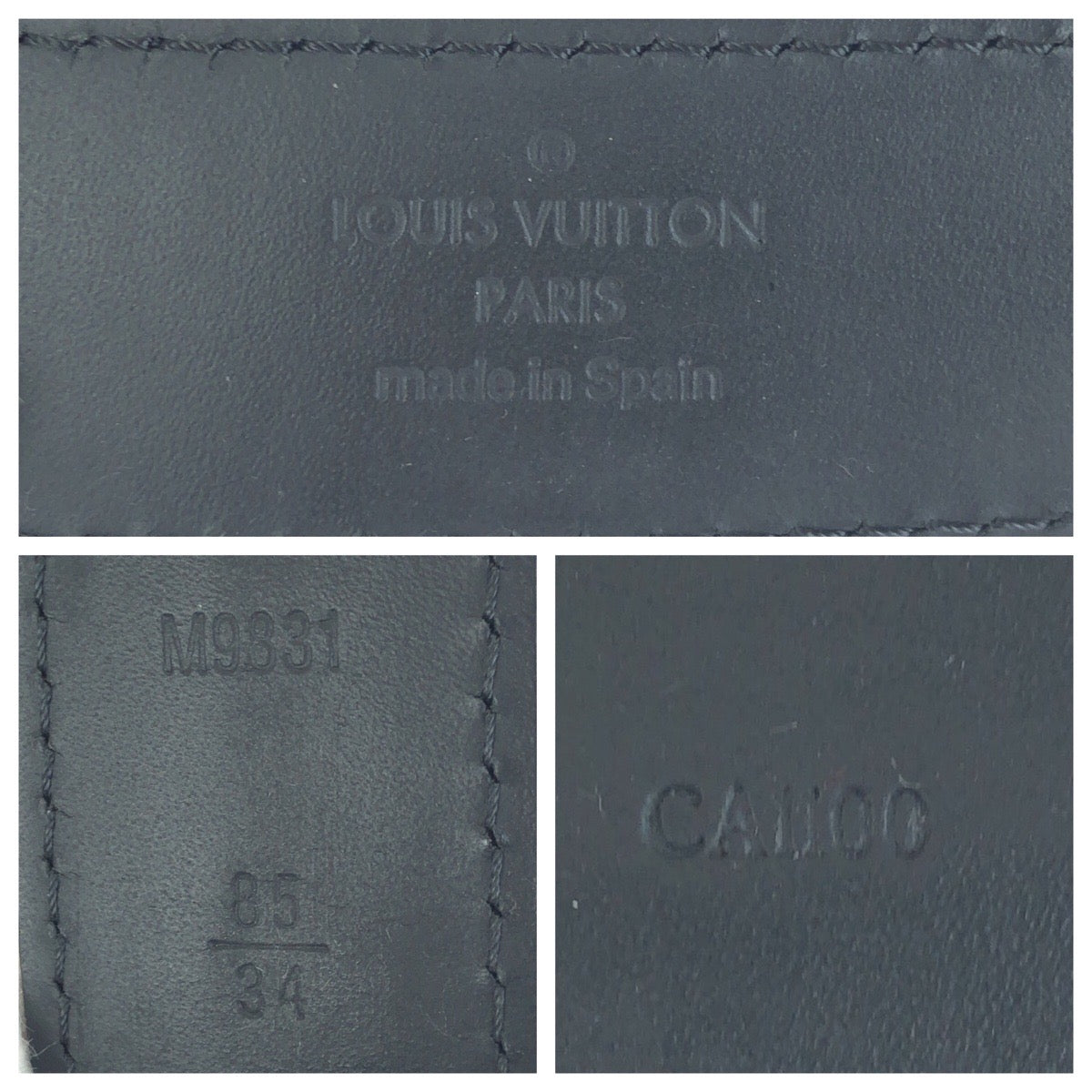 LOUIS VUITTON ルイヴィトン サンチュール・ミラージュ サイズ85cm/34インチ ブラック 黒 シルバー金具 レザー M9831 ベルト メンズ ABP