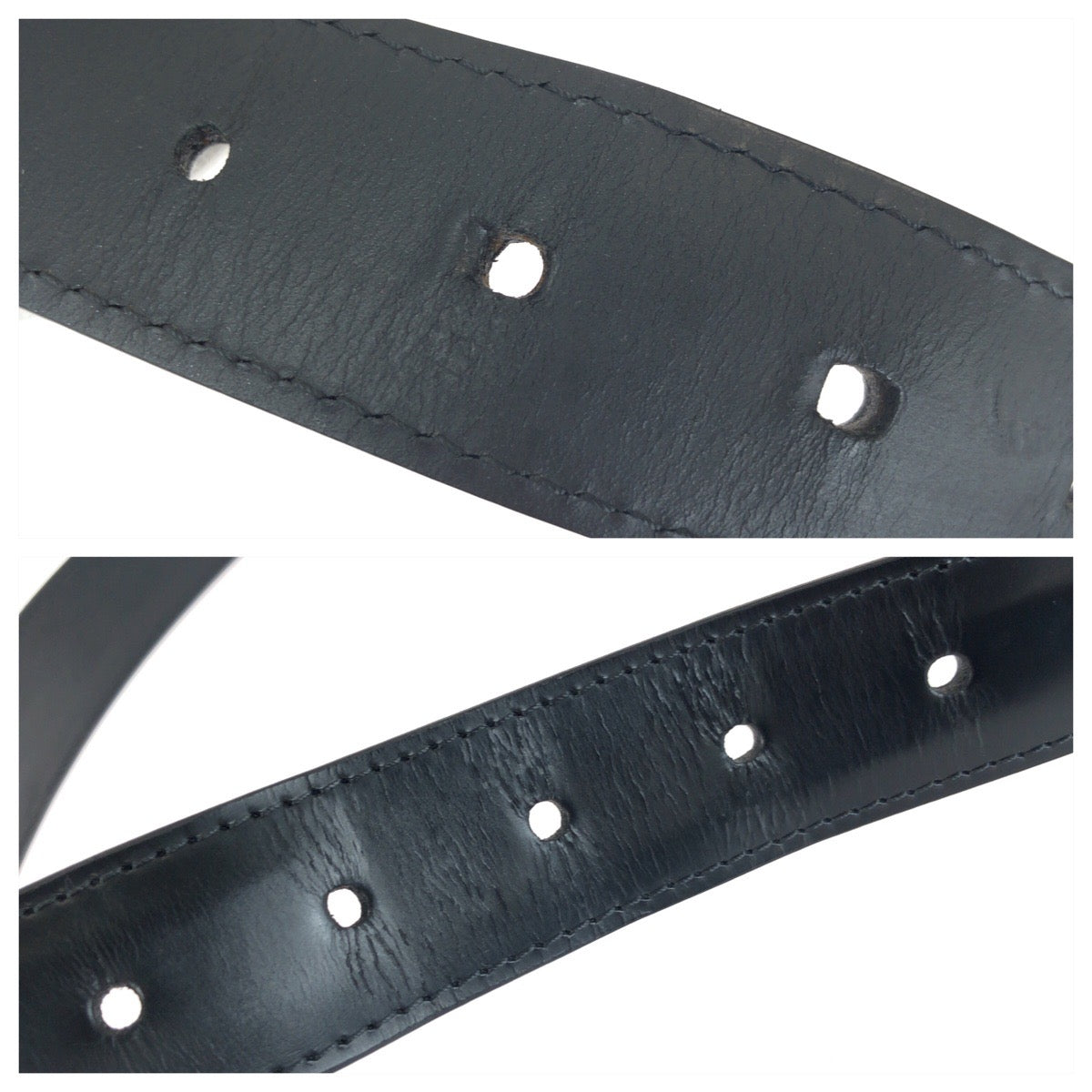 LOUIS VUITTON ルイヴィトン サンチュール・ミラージュ サイズ85cm/34インチ ブラック 黒 シルバー金具 レザー M9831 ベルト メンズ ABP