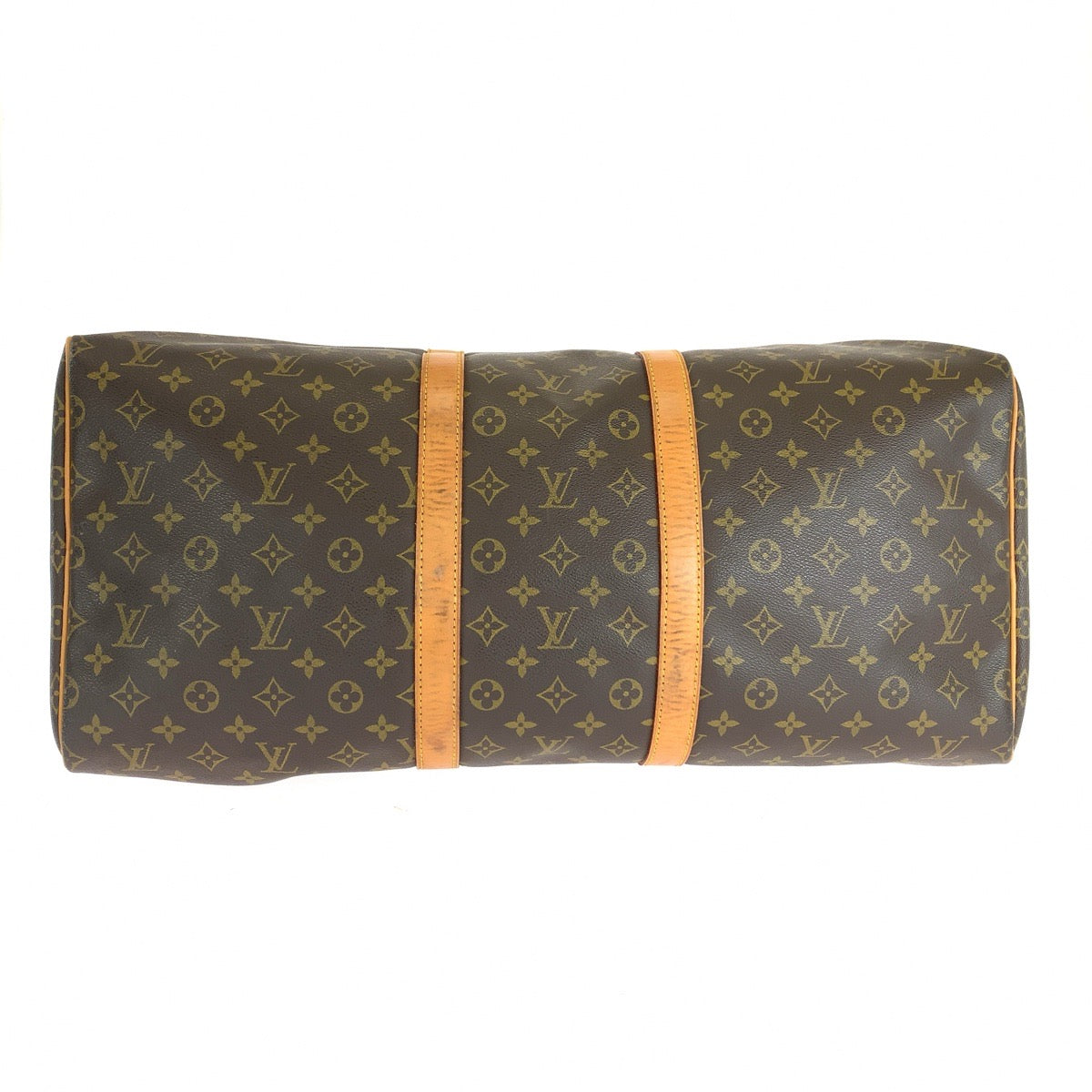 LOUIS VUITTON ルイヴィトン モノグラム キーポル55 ブラウン ゴールド金具 PVC / レザー M41424 ボストンバッグ 旅行バッグ レディース B