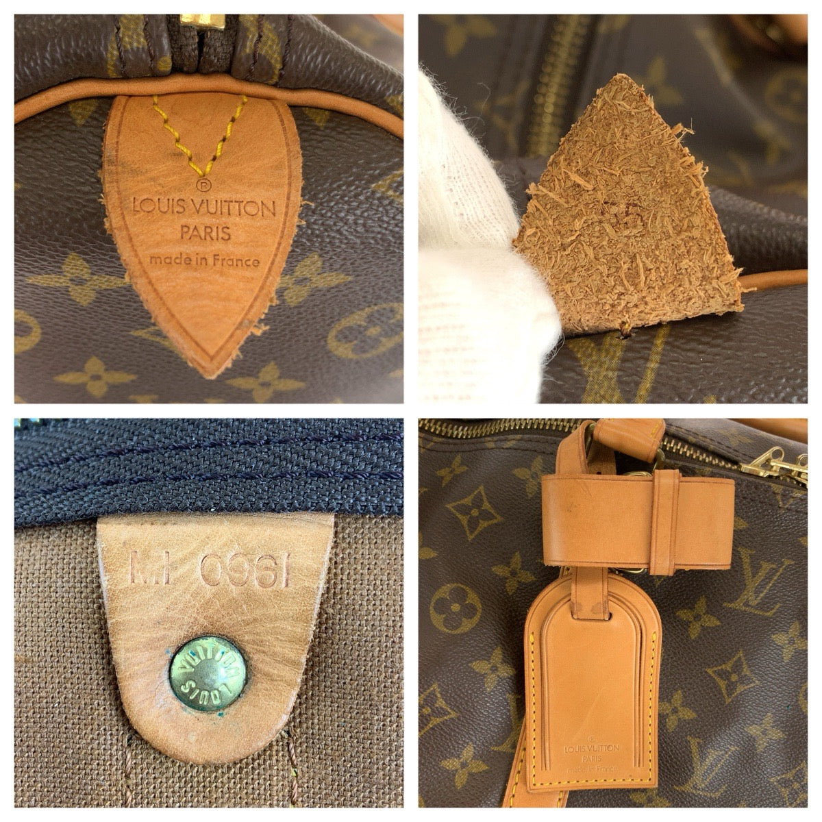 LOUIS VUITTON ルイヴィトン モノグラム キーポル55 ブラウン ゴールド金具 PVC / レザー M41424 ボストンバッグ 旅行バッグ レディース B