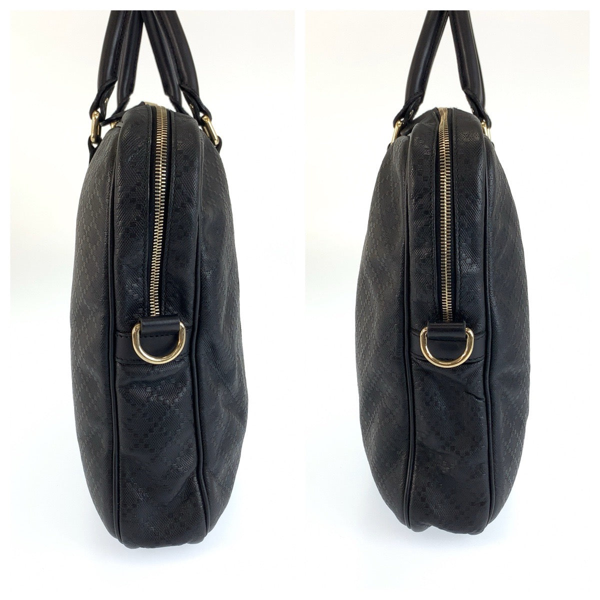 GUCCI グッチ ディアマンテ ブラック 黒 ゴールド金具 レザー 208463 ビジネスバッグ ブリーフケース メンズ ABP