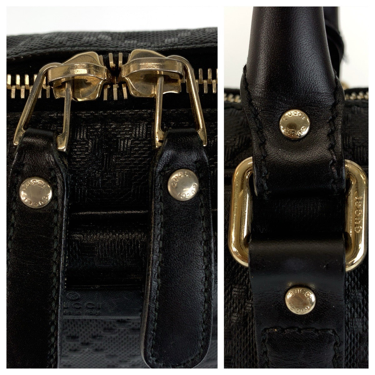 GUCCI グッチ ディアマンテ ブラック 黒 ゴールド金具 レザー 208463 ビジネスバッグ ブリーフケース メンズ ABP