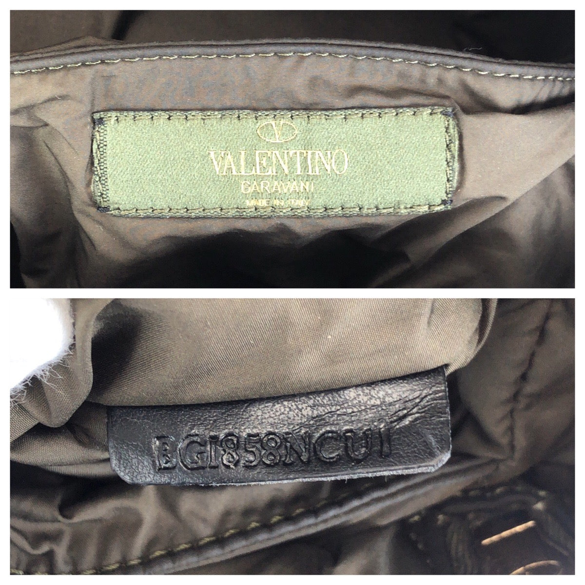 VALENTINO ヴァレンティノ カムバタフライ ロックスタッズ グリーン ゴールド金具 ナイロン / レザー リュックサック バックパック レディース ABP