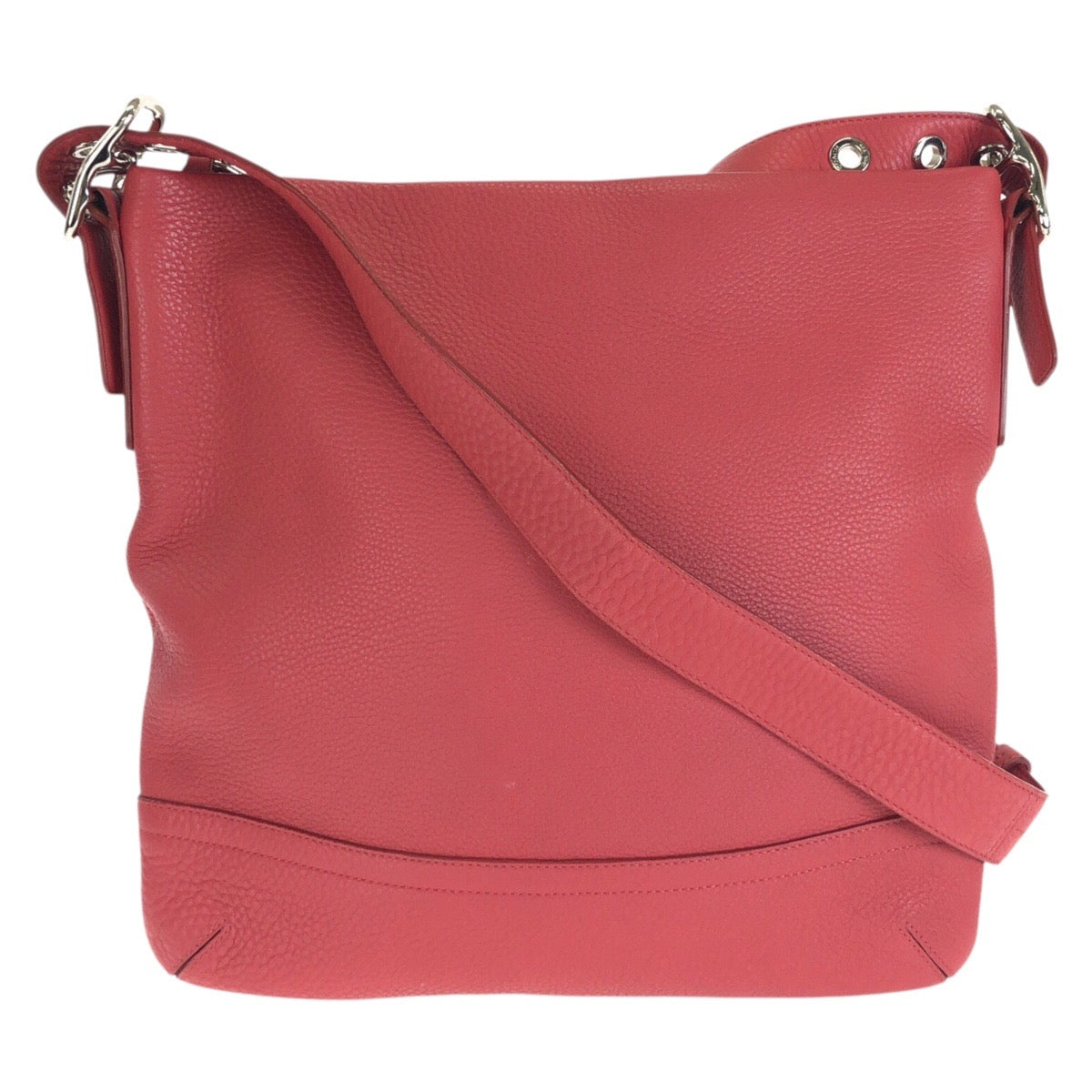 COACH コーチ エルゴ スモール プリーツ ホーボー ピンク サーモンピンク シルバー金具 レザー F07390 ショルダーバッグ レディース ABP