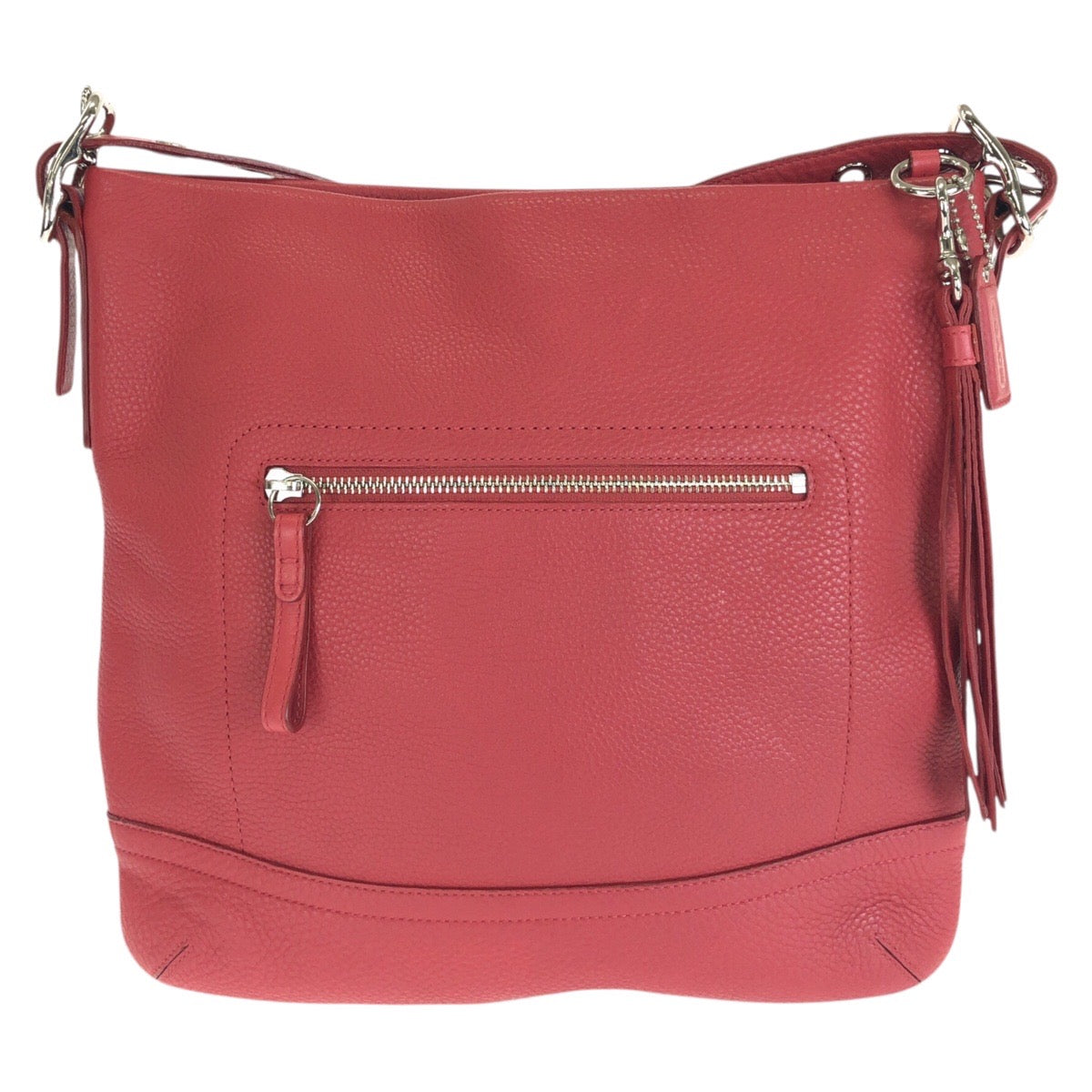 COACH コーチ エルゴ スモール プリーツ ホーボー ピンク サーモンピンク シルバー金具 レザー F07390 ショルダーバッグ レディース ABP