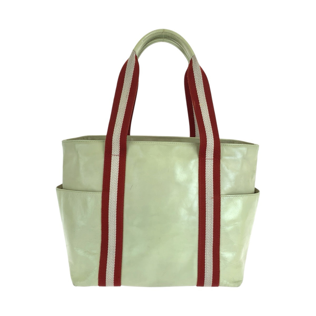 BALLY バリー テッラベラ トレインスポッティング ホワイト レッド シルバー金具 レザー トートバッグ ショルダーバッグ レディース AB