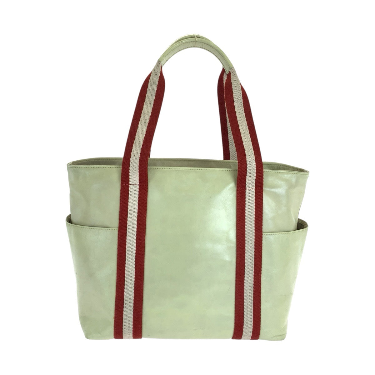 BALLY バリー テッラベラ トレインスポッティング ホワイト レッド シルバー金具 レザー トートバッグ ショルダーバッグ レディース AB