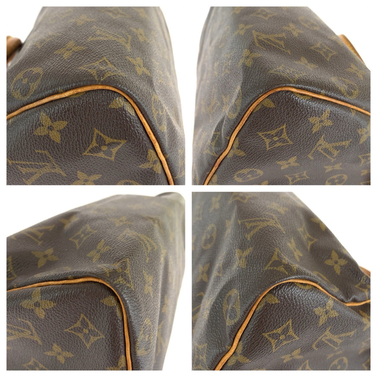 LOUIS VUITTON ルイヴィトン モノグラム スピーディ25 ブラウン ゴールド金具 PVC / レザー M41528 ハンドバッグ ミニボストンバッグ レディース B