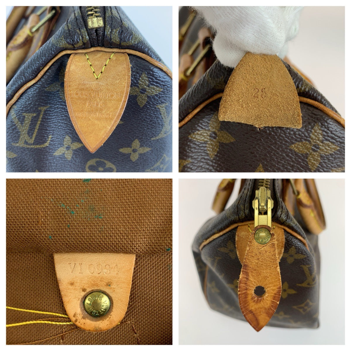 LOUIS VUITTON ルイヴィトン モノグラム スピーディ25 ブラウン ゴールド金具 PVC / レザー M41528 ハンドバッグ ミニボストンバッグ レディース B