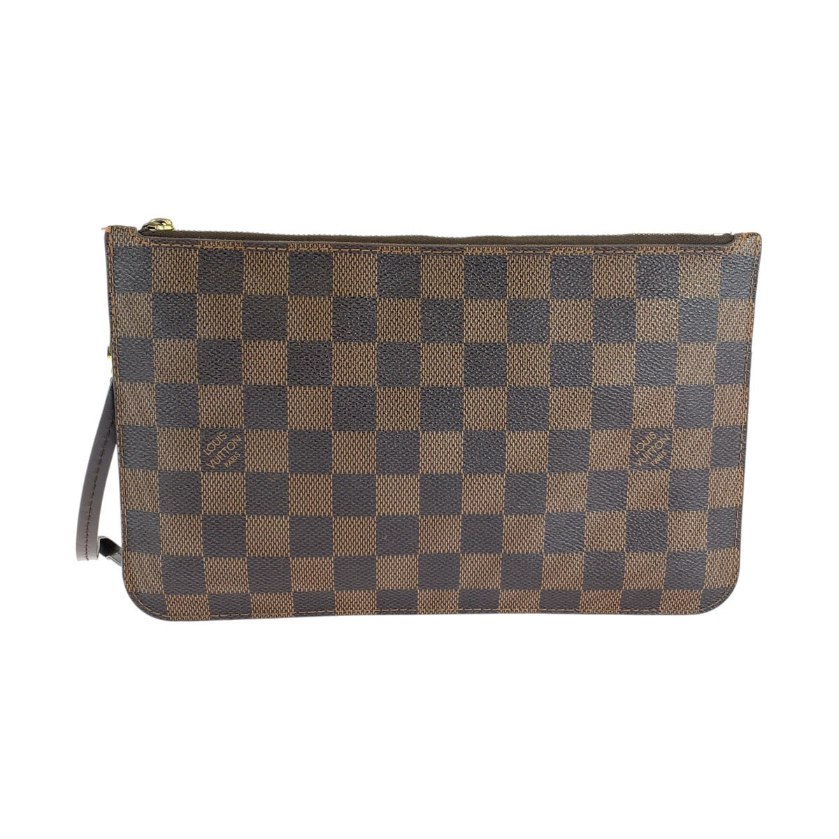 LOUIS VUITTON ルイヴィトン ダミエ ネヴァーフル付属 ブラウン ゴールド金具 PVC ポーチ レディース B