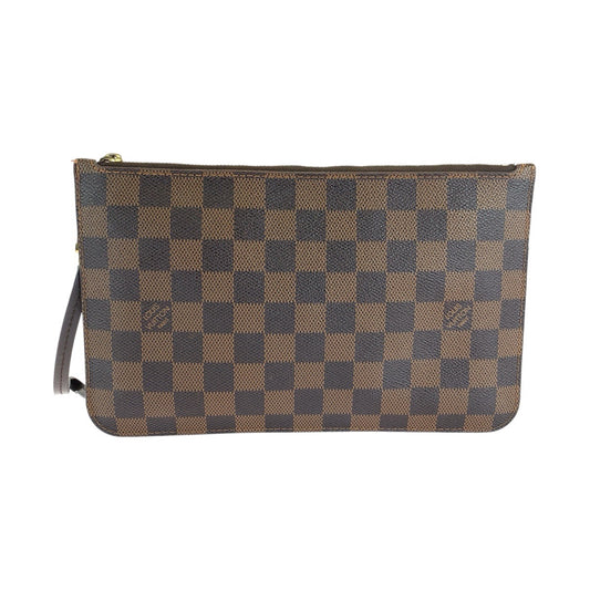 LOUIS VUITTON ルイヴィトン ダミエ ネヴァーフル付属 ブラウン ゴールド金具 PVC ポーチ レディース B