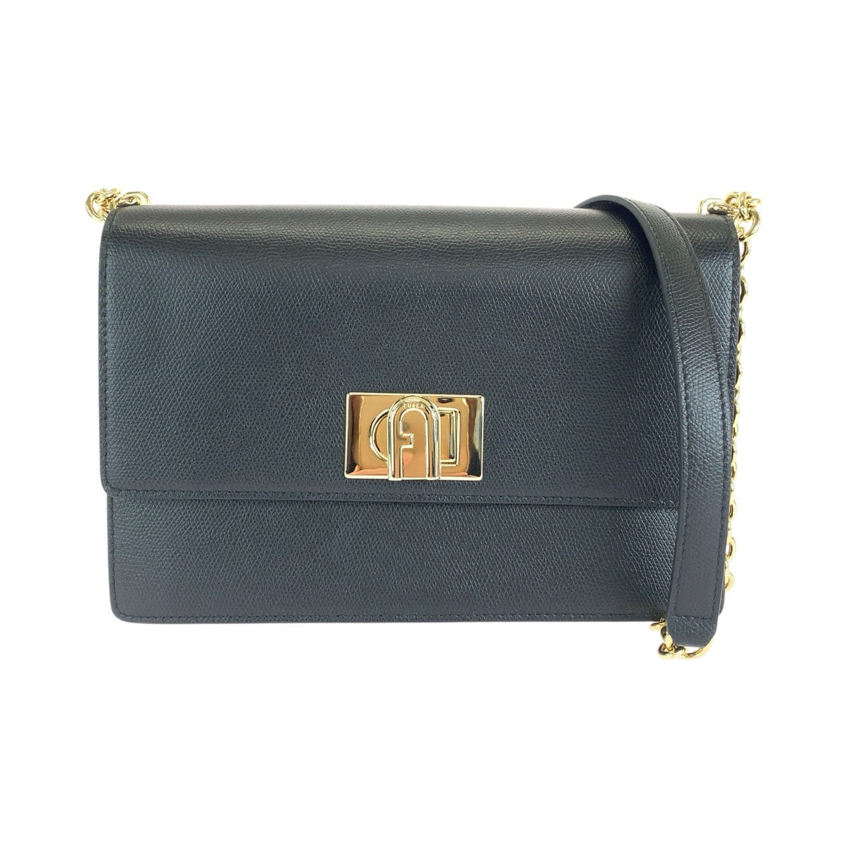 Furla フルラ ブラック 黒 ゴールド金具 レザー 285783 ショルダーバッグ ポシェット レディース ABP