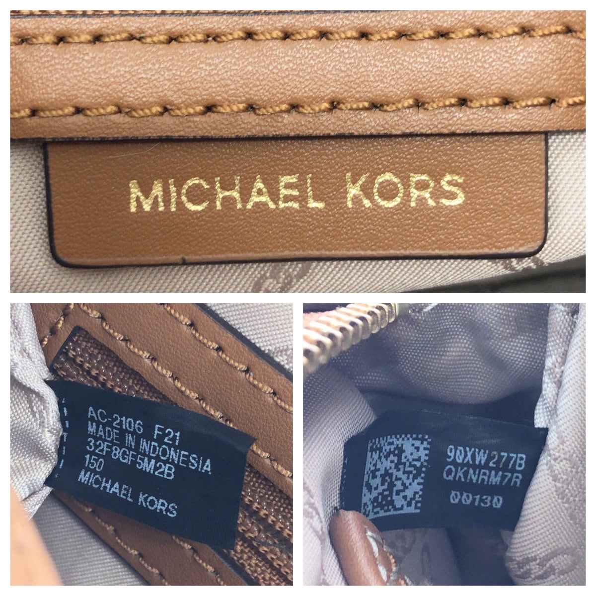 Michael Kors マイケルコース JET SET ITEM LG EW CROSSBODY オフホワイト ブラウン PVC / レザー 32F8GF5M2B ショルダーバッグ レディース A