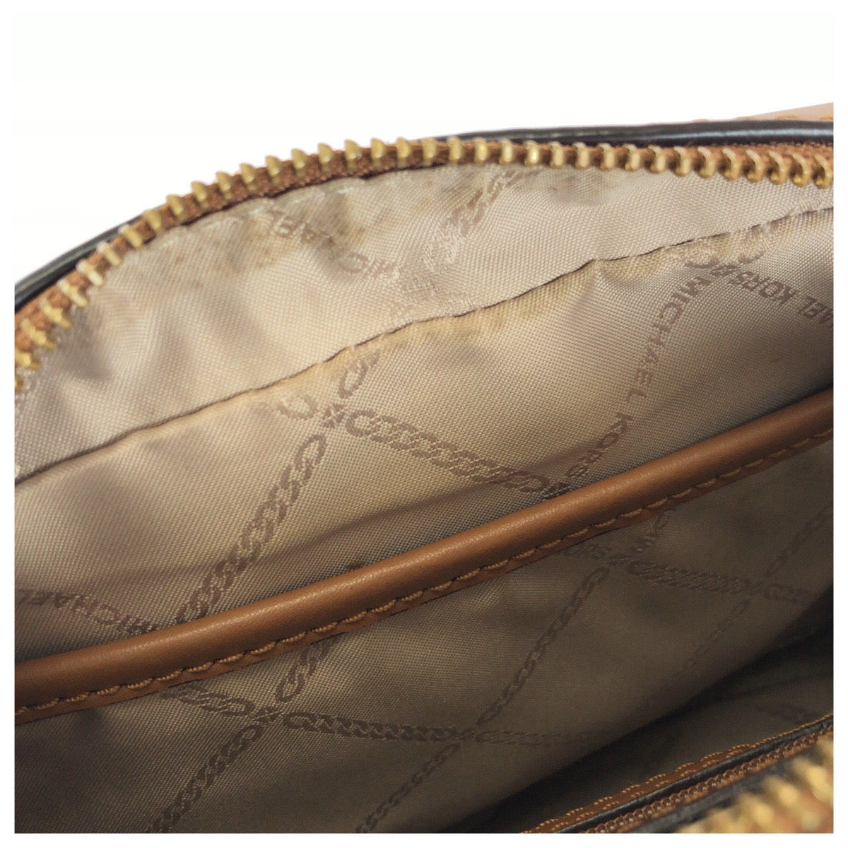 Michael Kors マイケルコース JET SET ITEM LG EW CROSSBODY オフホワイト ブラウン PVC / レザー 32F8GF5M2B ショルダーバッグ レディース A