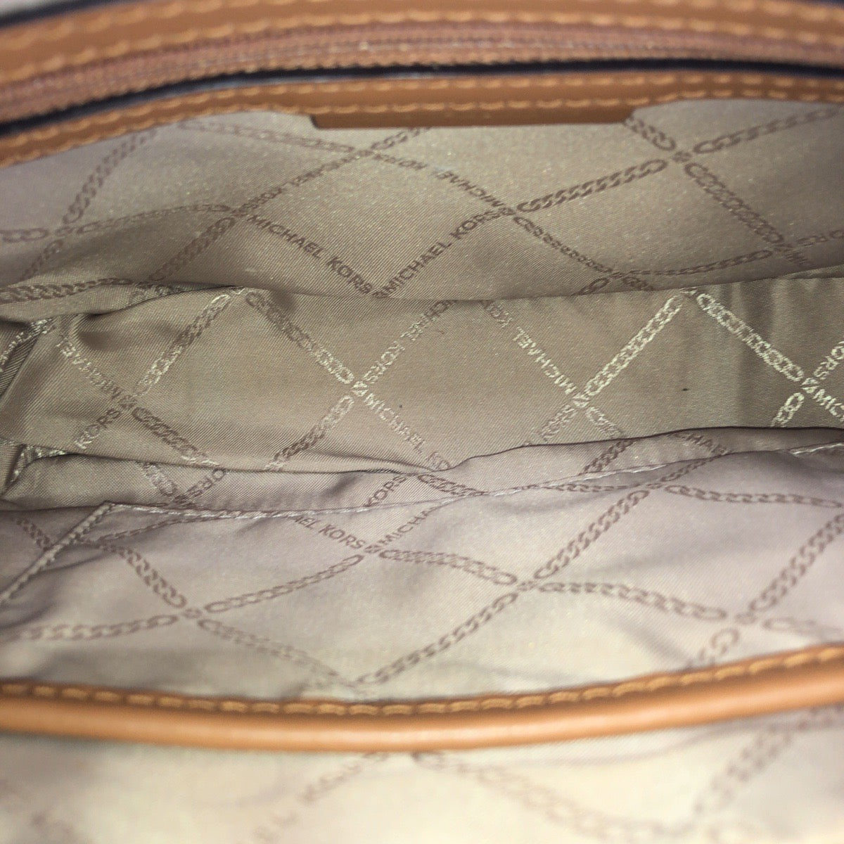 Michael Kors マイケルコース JET SET ITEM LG EW CROSSBODY オフホワイト ブラウン PVC / レザー 32F8GF5M2B ショルダーバッグ レディース A