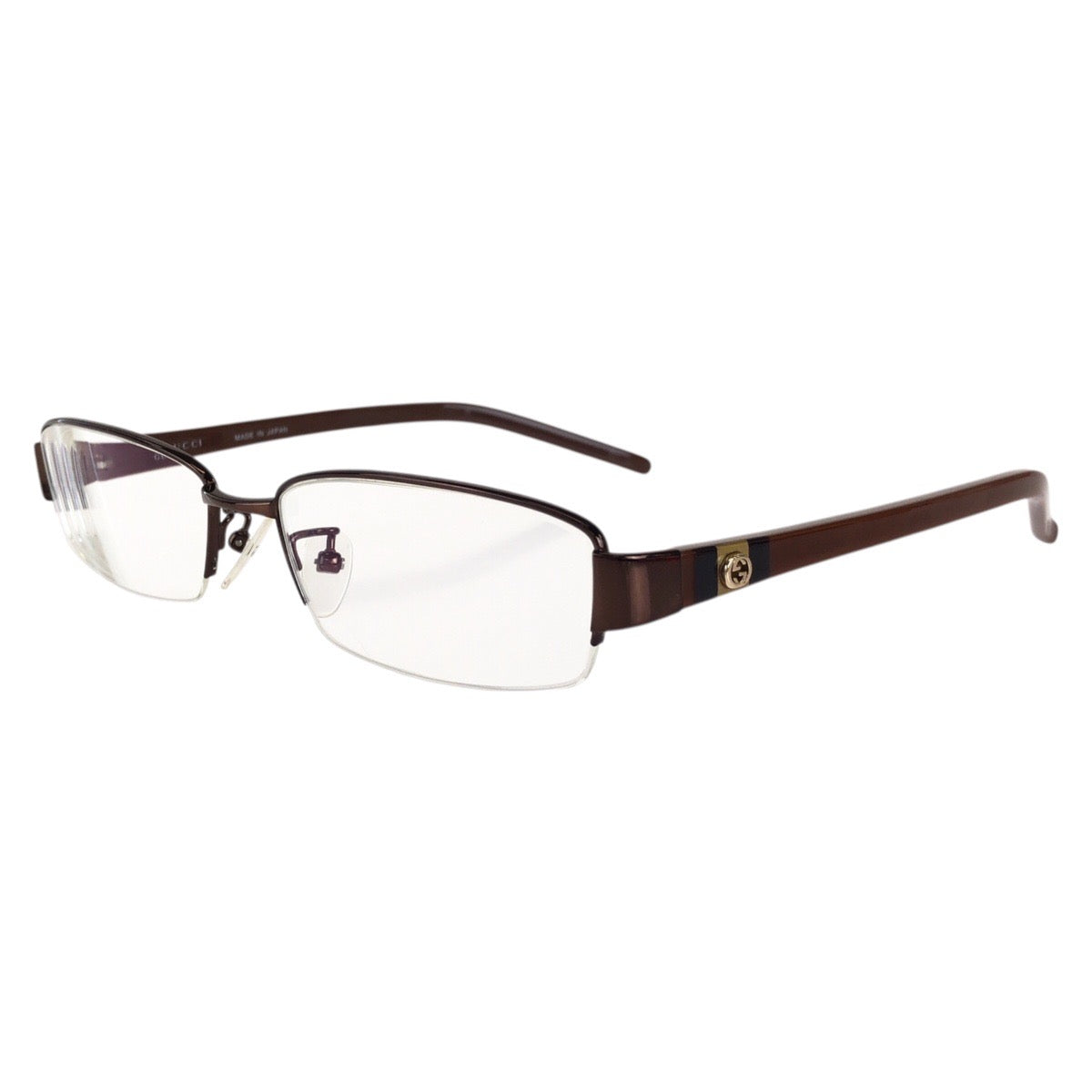 GUCCI グッチ サイズ54□17-136 ブラウン ゴールド金具 チタン / プラスチック GG-9587J C3Y メガネ メガネフレームのみ レディース AB