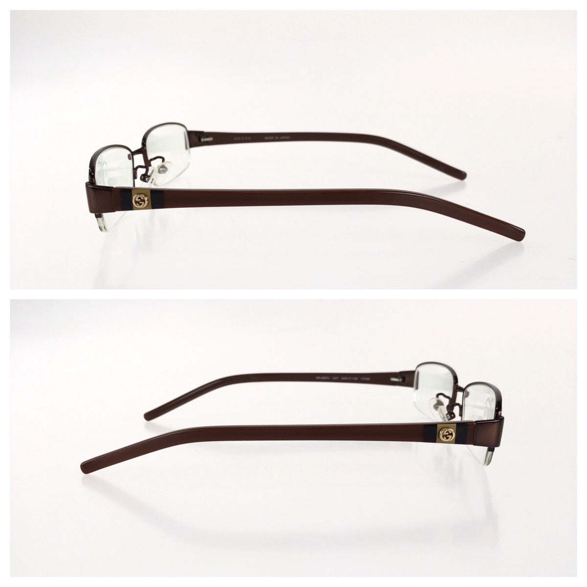 GUCCI グッチ サイズ54□17-136 ブラウン ゴールド金具 チタン / プラスチック GG-9587J C3Y メガネ メガネフレームのみ レディース AB